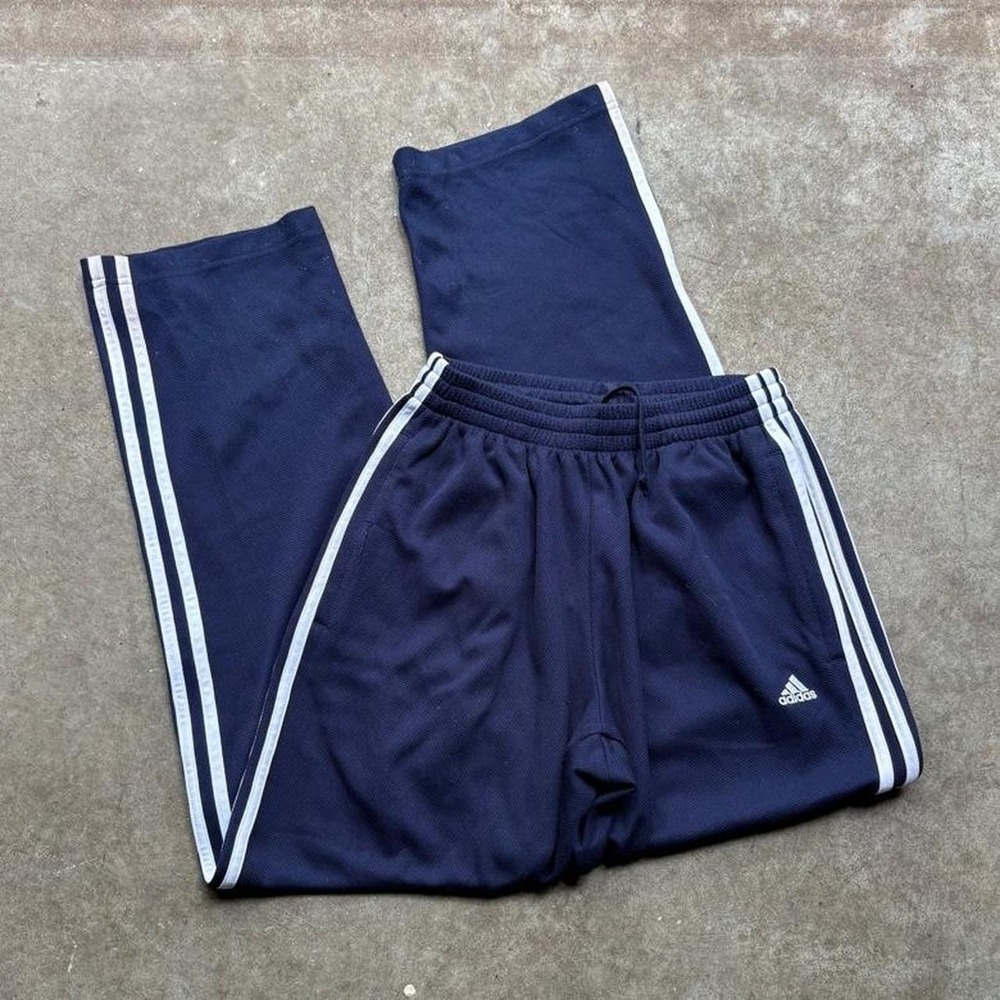 Vintage Y2K Adidas navy blue track pants Mens Size small